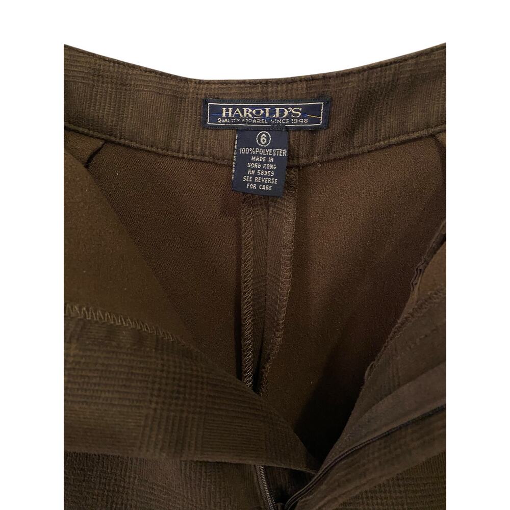 Harold’s Women’s Dark Brown Trouser Pants US 6 Straight Leg Academia Preppy FLAW - Picture 6 of 8